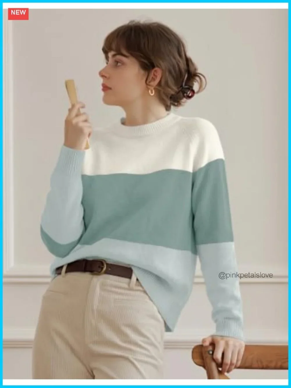 Women's Crew Neck Long Sleeve Pullover Sweater
